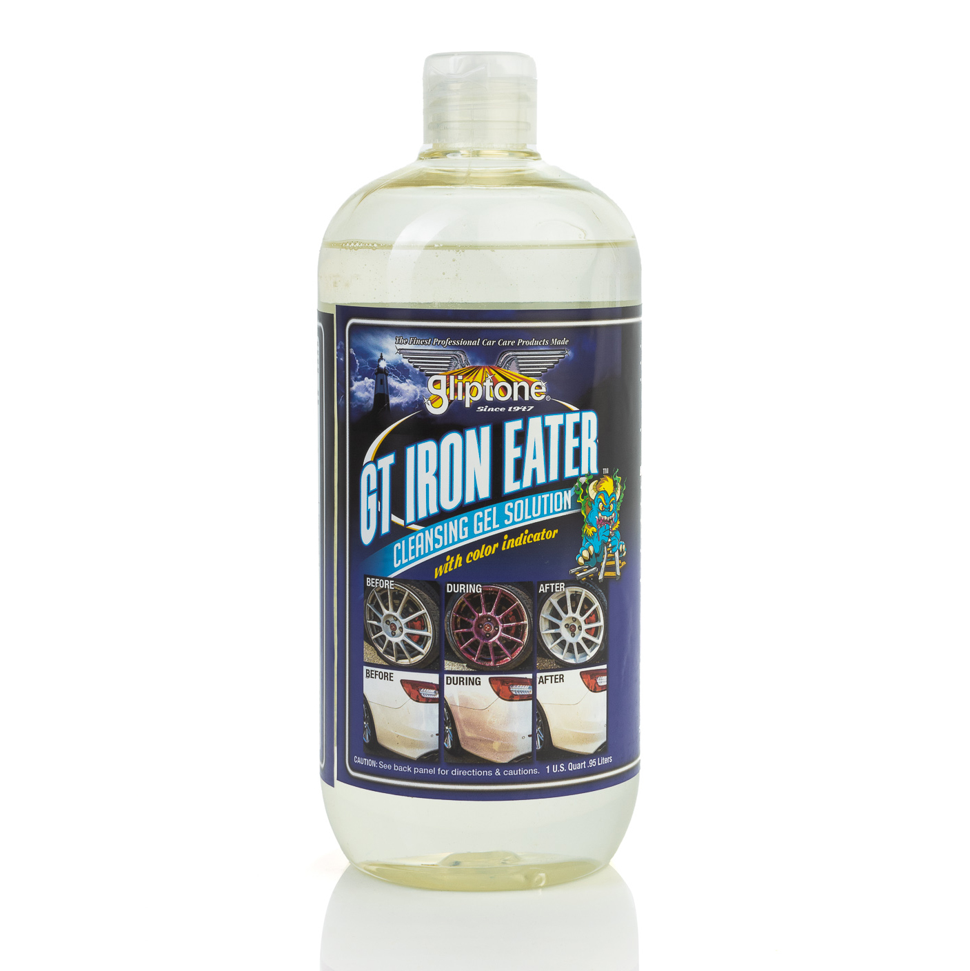 GT Iron Eater - Solución de gel limpiador, segura para vidrio, pintura y  llantas, incluyendo aluminio y cromo, 32 onzas líquidas